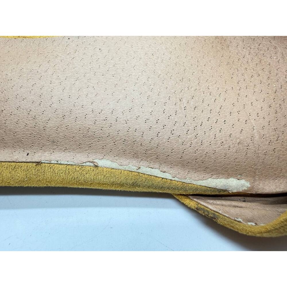 Torrid Women's Size 11W Mustard Yellow Embroidered Ankle Tie Pointed Flats - Picture 4 of 10
